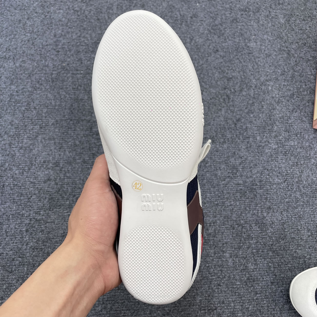 Miu Miu Baltic Blue Amaranth Suede Sneakers (2) - www.newkick.vip